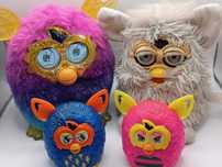 Zestaw Furby Boom + Furby Champagne + 2x małe furby