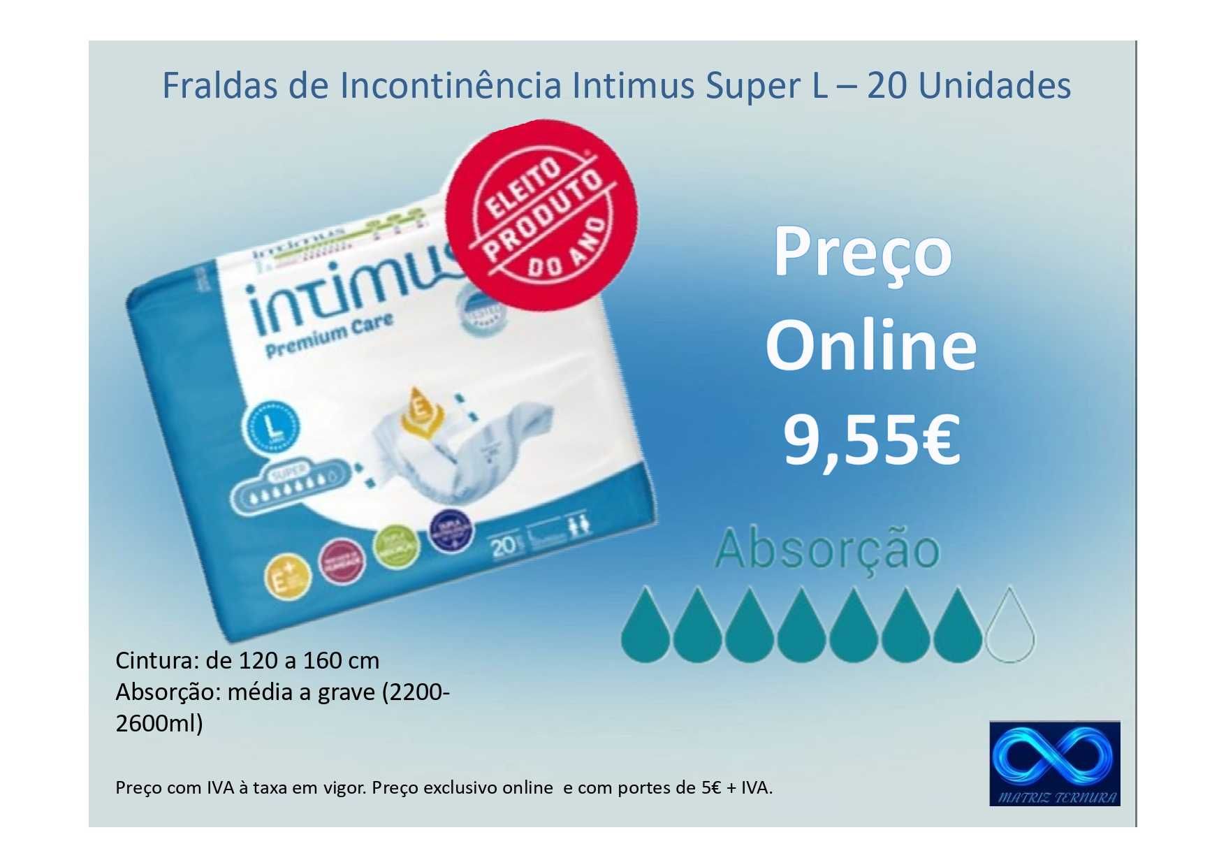 Fraldas de Incontinência Intimus Super L