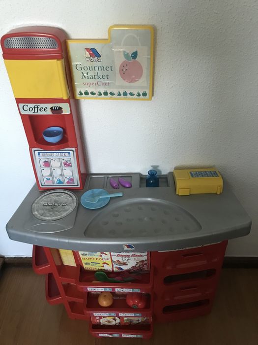 Banca de Venda em Mercado, de Brincar, com Alguns acessórios