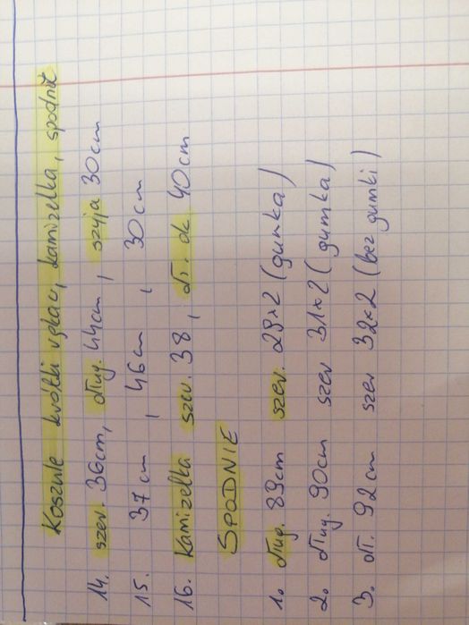 Spodnie na kant chlopiece