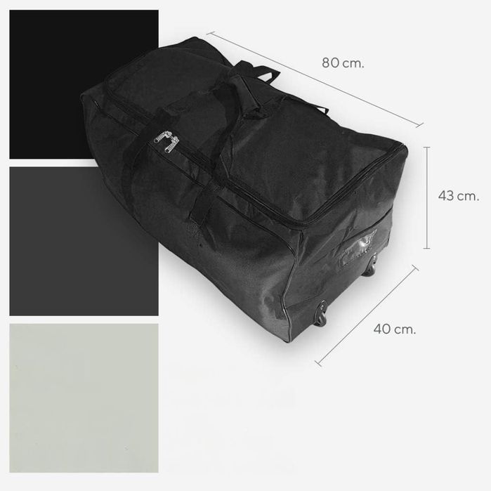 Z WADĄ Sportowa Torba Podróżna XXL 140l z kółkami w kolorze czarnym