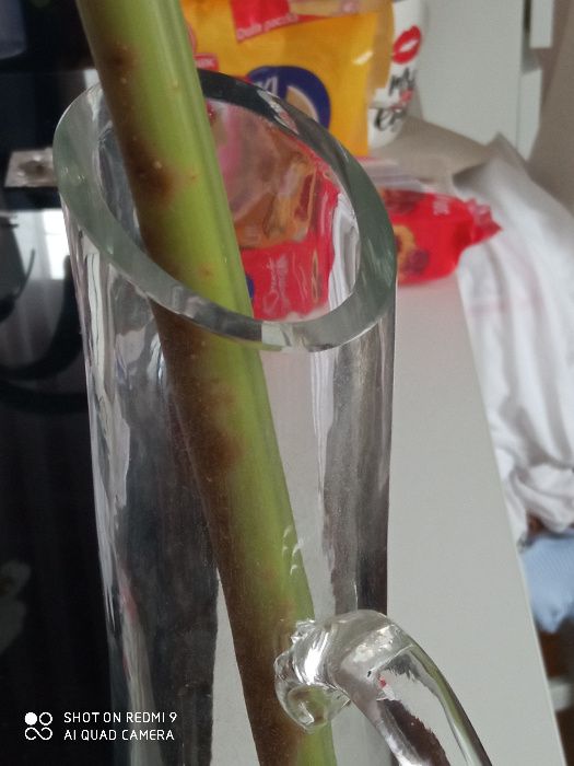 Nowoczesny wazon GRUBE SZKŁO ciężki stabilny WYS. 38 cm DUŻY