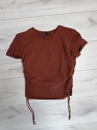 Bluzka na krótki rękaw t-shirt crop top Zara r M