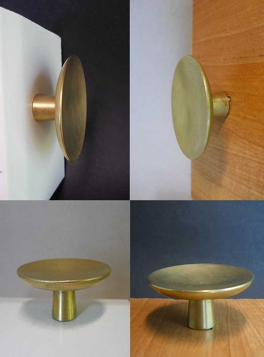 Антикварные ручки для мебели с крепление - латунь, сталь