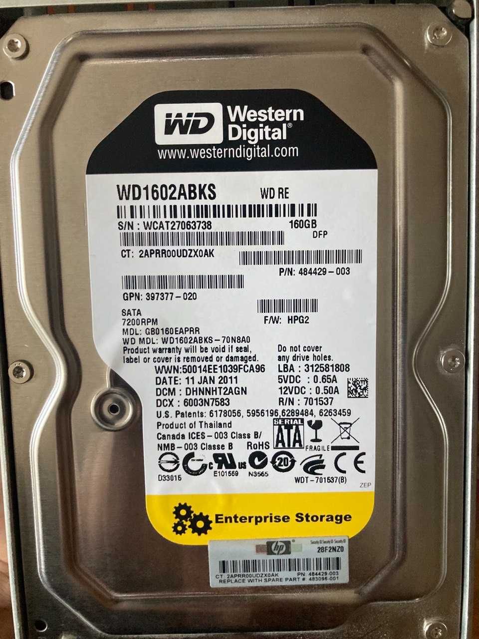 Жорсткий диск 3.5 WD 160Gb WD1602ABKS