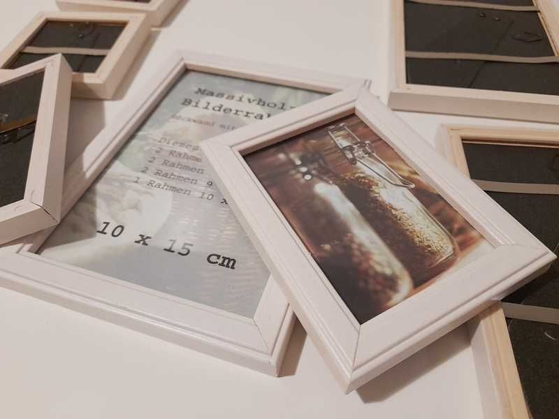 Kolekcja NOWY zestaw 7 małych ramek na zdjęcia lub obrazki drewniane