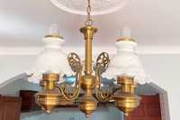 2 Candeeiros/Candelabros dourados com 4 lâmpadas