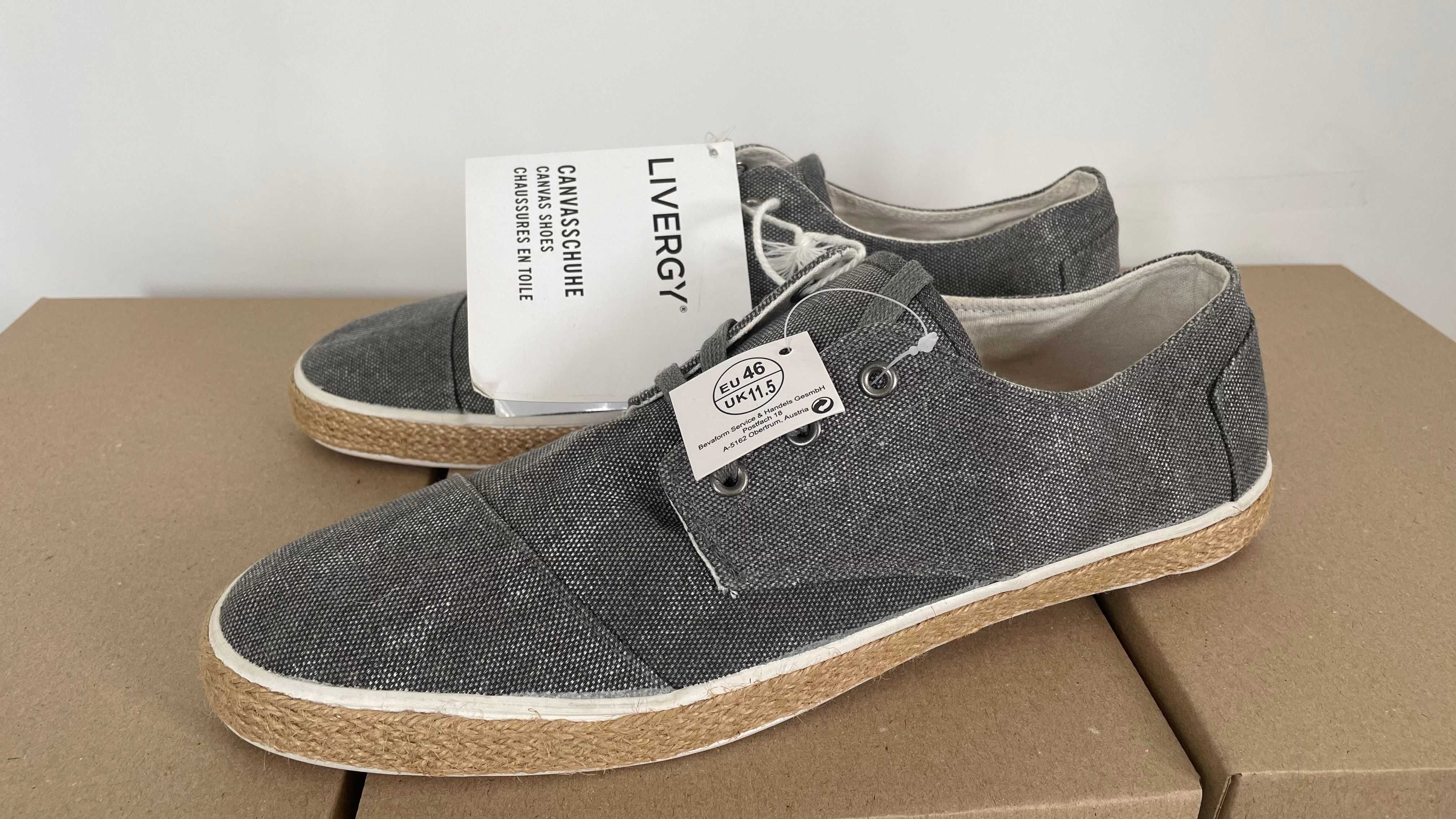 Livergy canvas shoes текстиль сірі 46 розмір