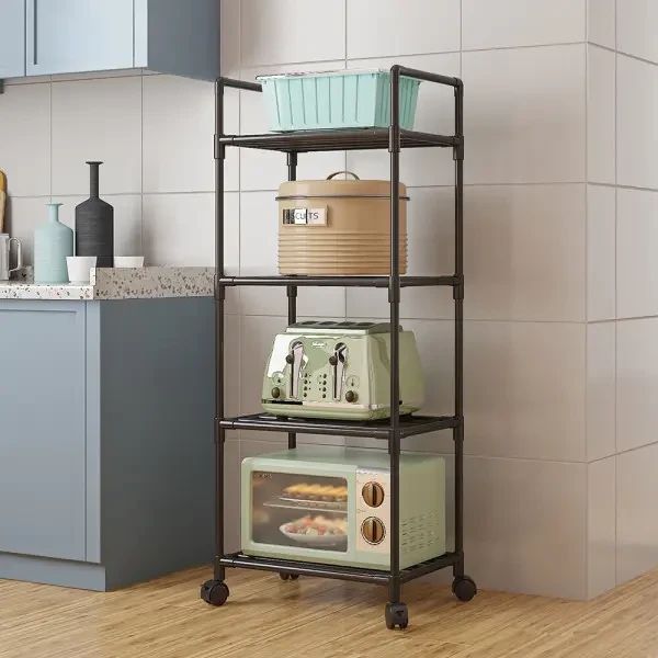 Полиця-стелаж підлогова 138×42×32 см на коліщатках