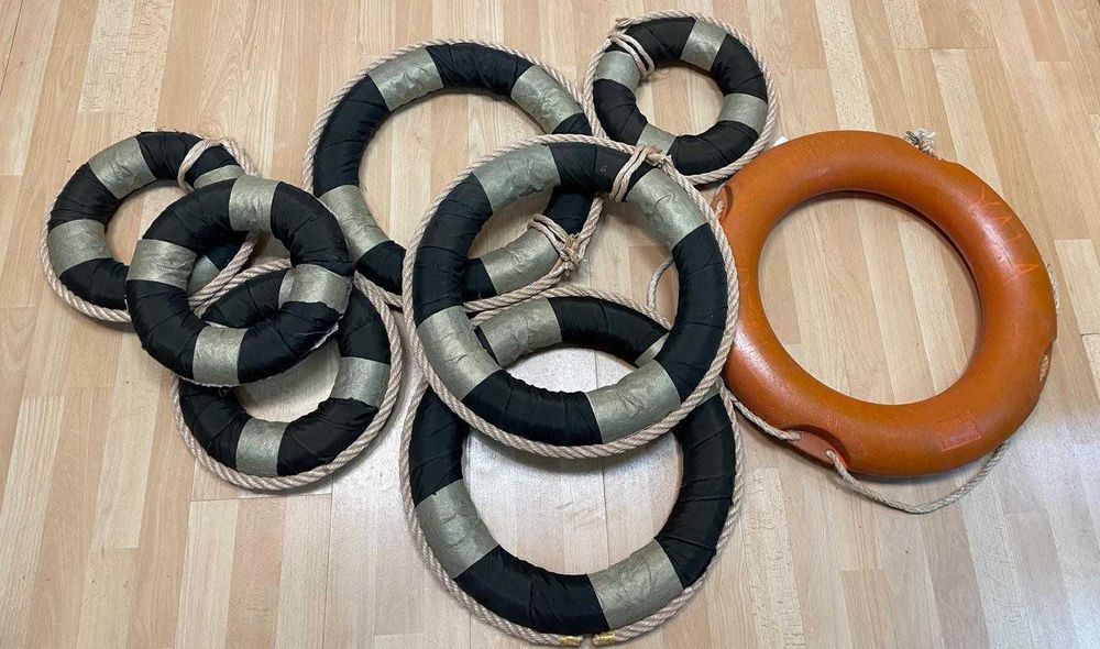 Bóias Salva Vidas, antigas, para decoração 55 cm diametro