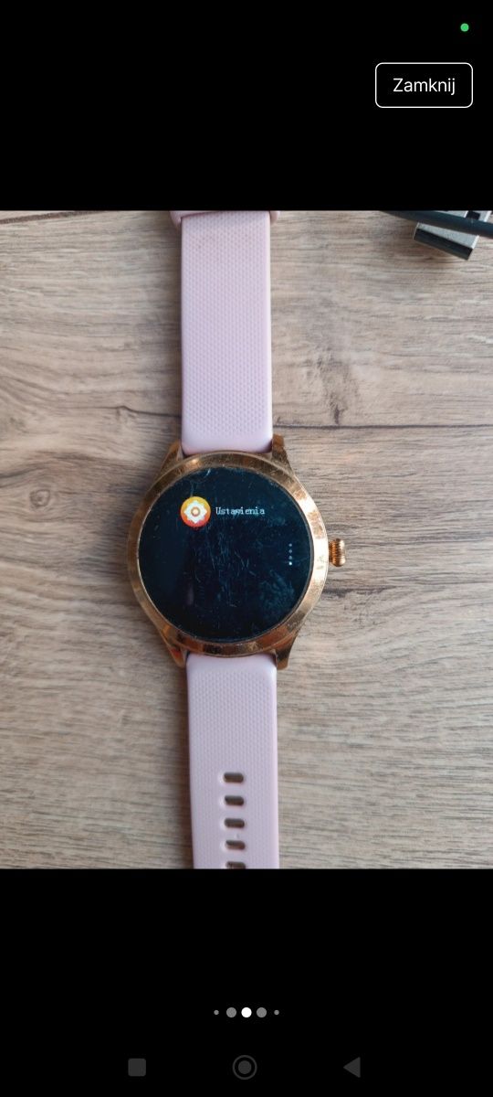 Smartwatch damski zegarek maxcom na silikonowym różowym pasku