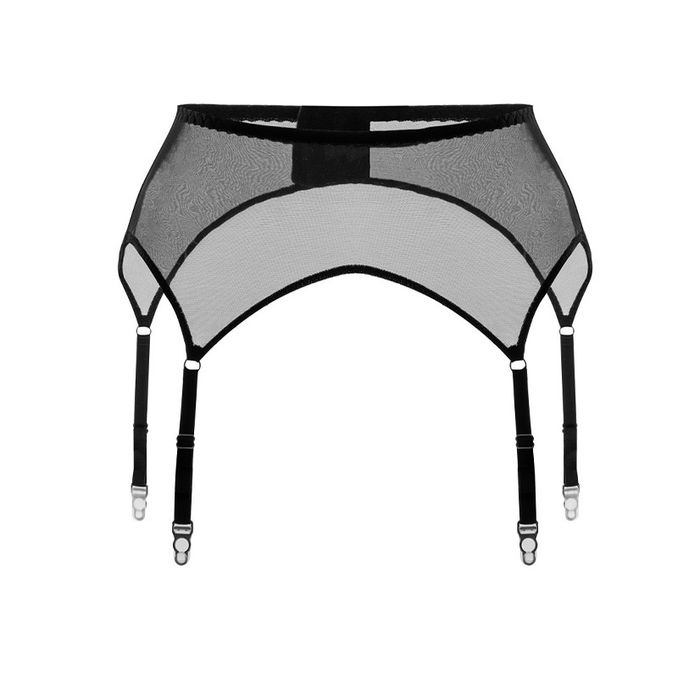 Zhilyova пояс для панчох чорний, black garter belt, xs