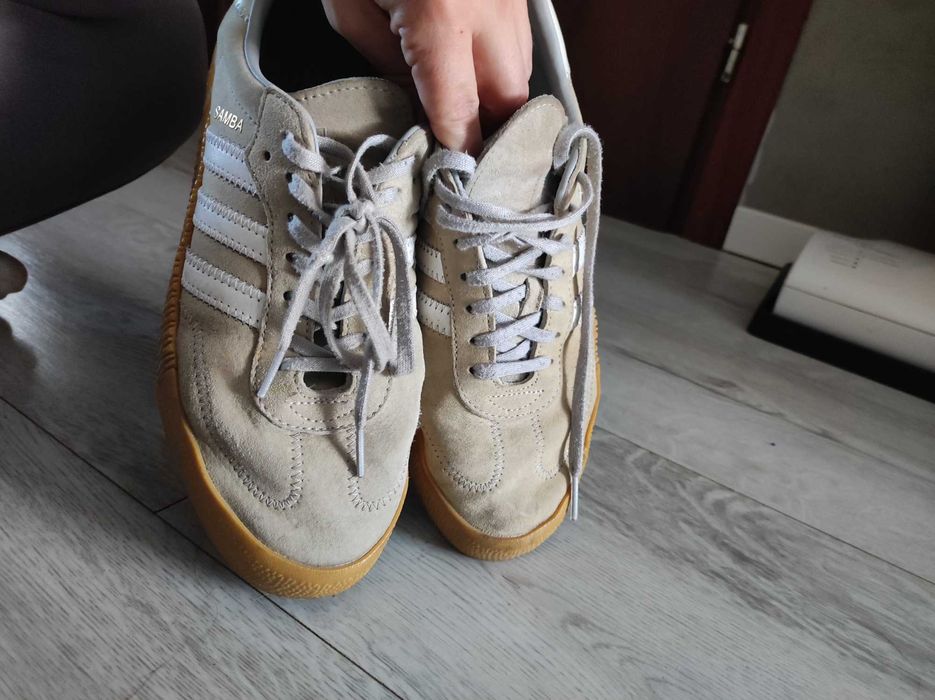 Adidas samba 40 2/3 beżowe sneakersy