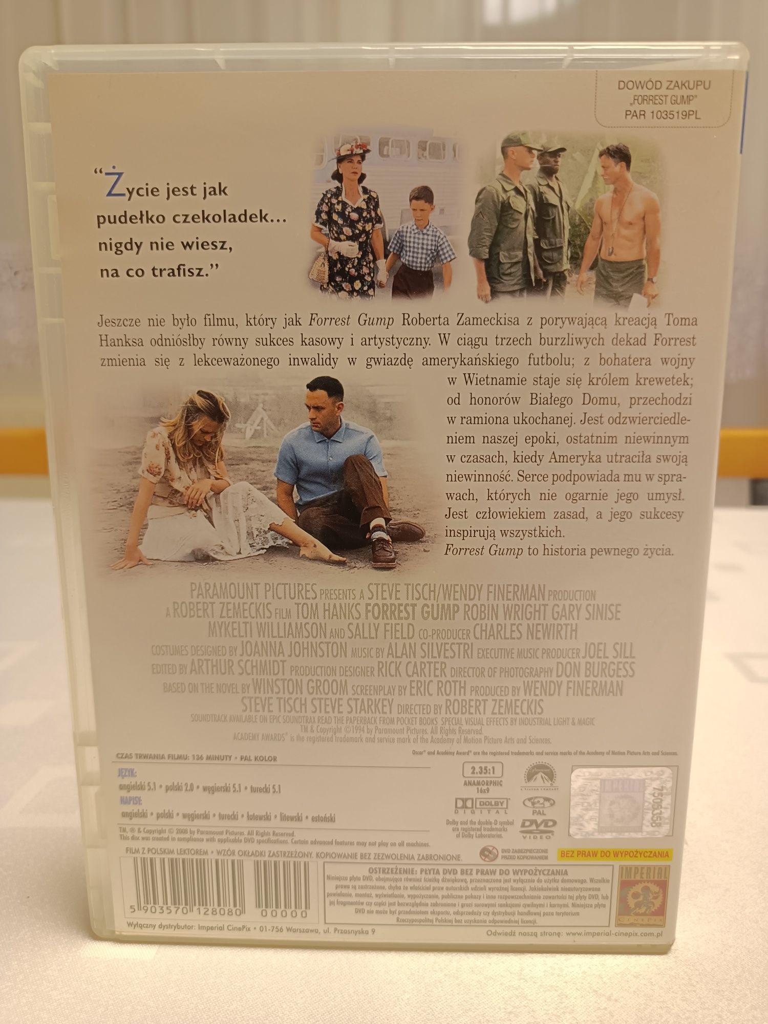 Forrest Gump - film DVD polski lektor