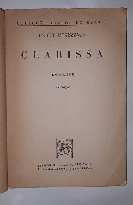 Livro Ref: CxB  - Erico Veríssimo - Clarissa