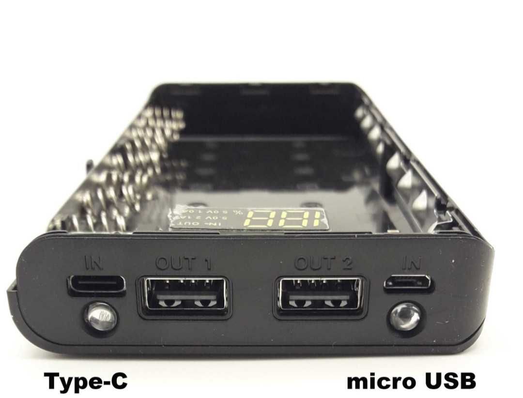 Повербанк Коробка Power Bank для 8 батарей 18650 мАг з 2 USB-портами