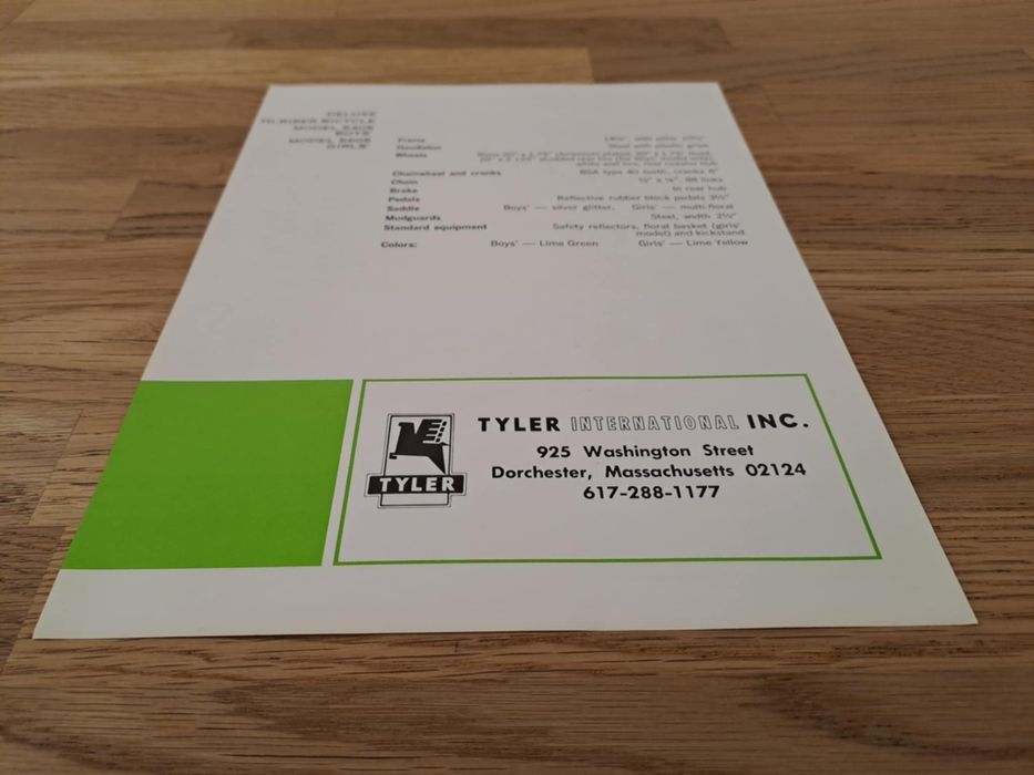 Oryginalna broszura reklamowa polskiego roweru eksportowego Tylor
