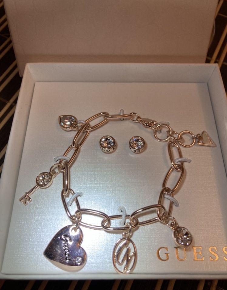 Набір Браслет+  сережки GUESS США, подарунок
