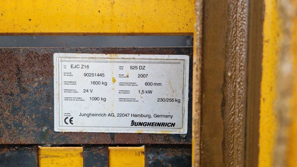 Wózek sztaplarka Jungheinrich EJCZ16 (216) maszt TRIPLEX 5250 (BRUTTO)