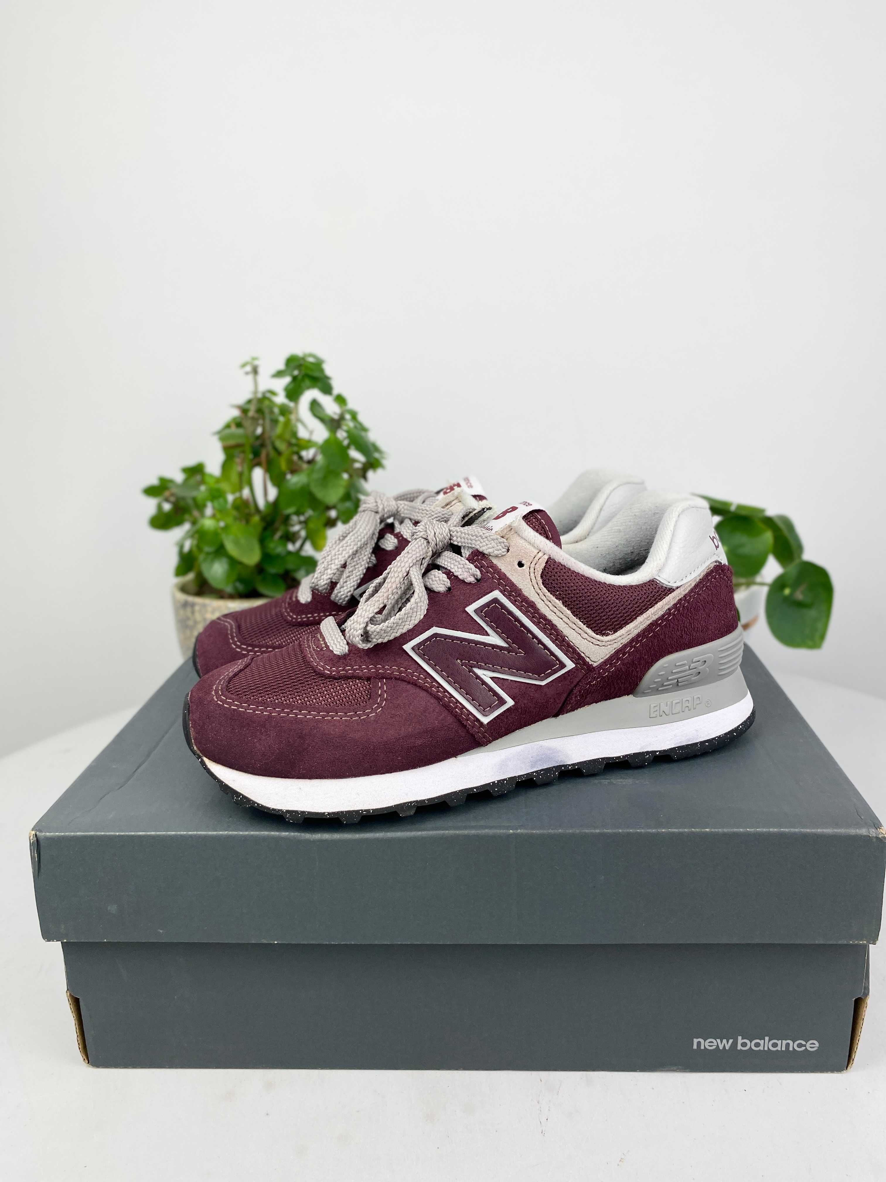 białe szare bordowe buty new balance nb 574 r. 36