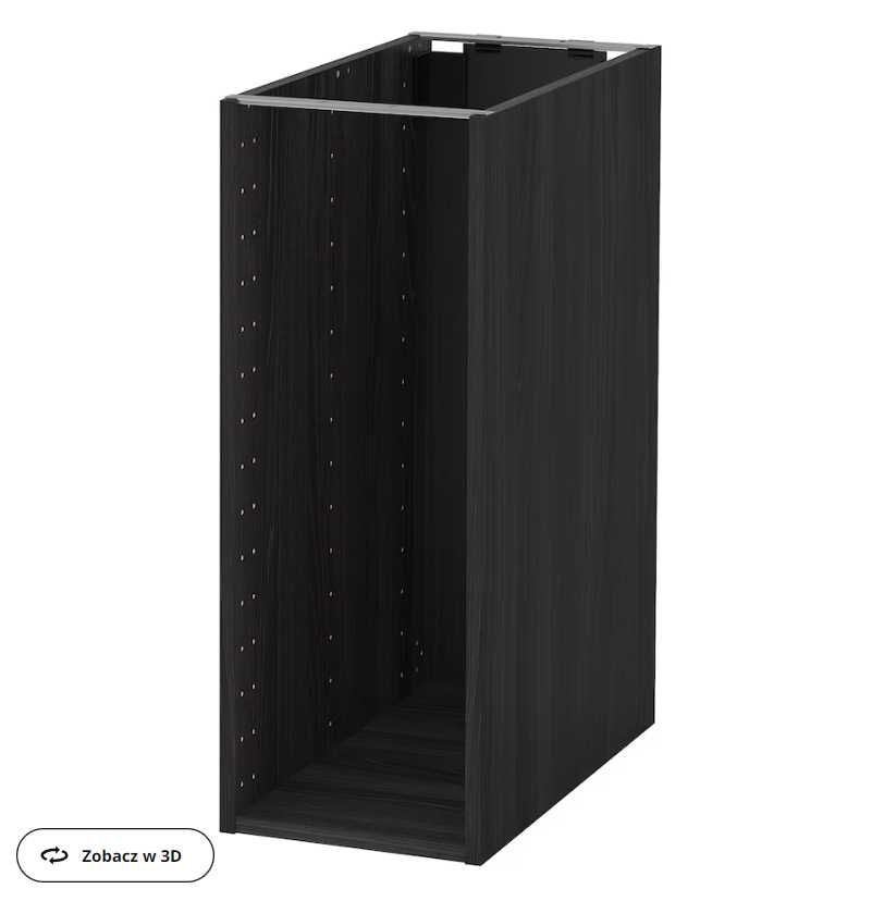 METOD
Obudowa szafki stojącej, imitacja drewna czarny, 30x60x80 cm