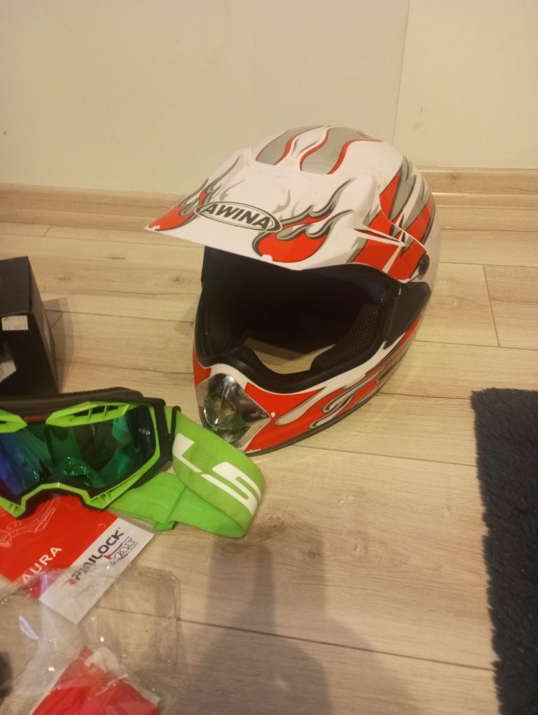 Kask i gogle na cross