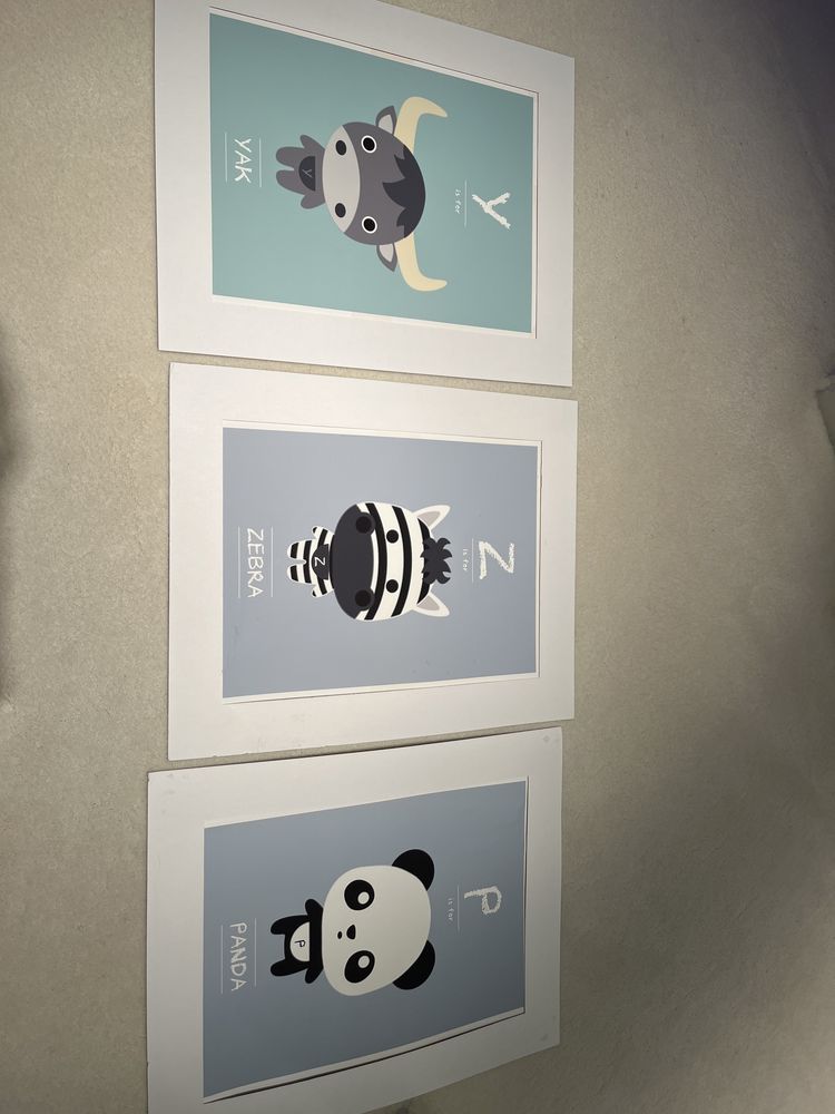 Trzy plakaty do pokoju dziecięcego