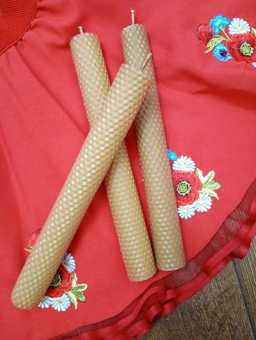 Свічка з вощини натуральна 26/3.5