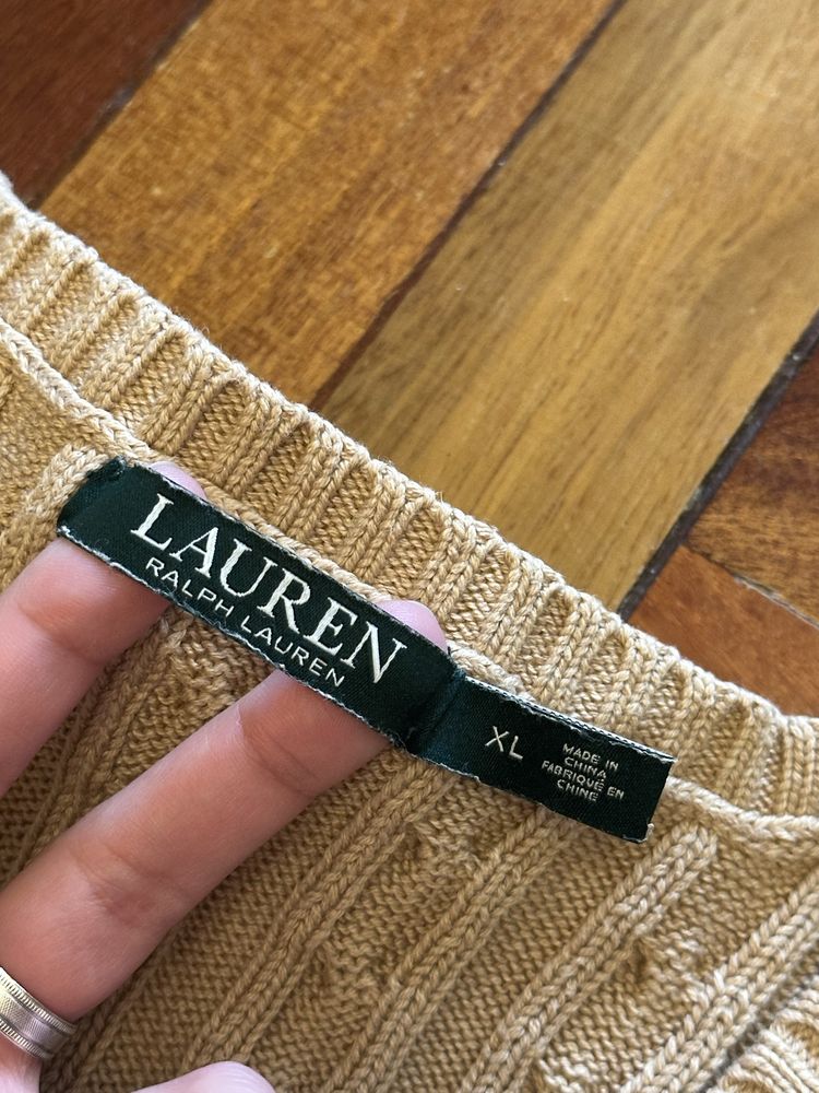 Свитер кофта брендовый онигинал Ralph Lauren бежевый s m l