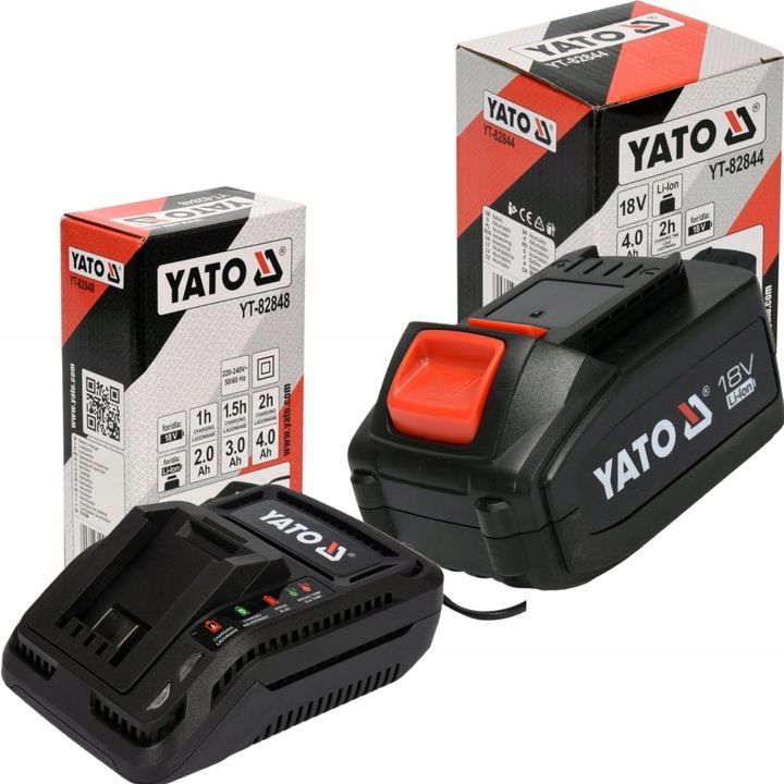 Yato Zestaw Akumulator Bateria Litowo Jonowa Li-ion 4ah 18v + Ładowark