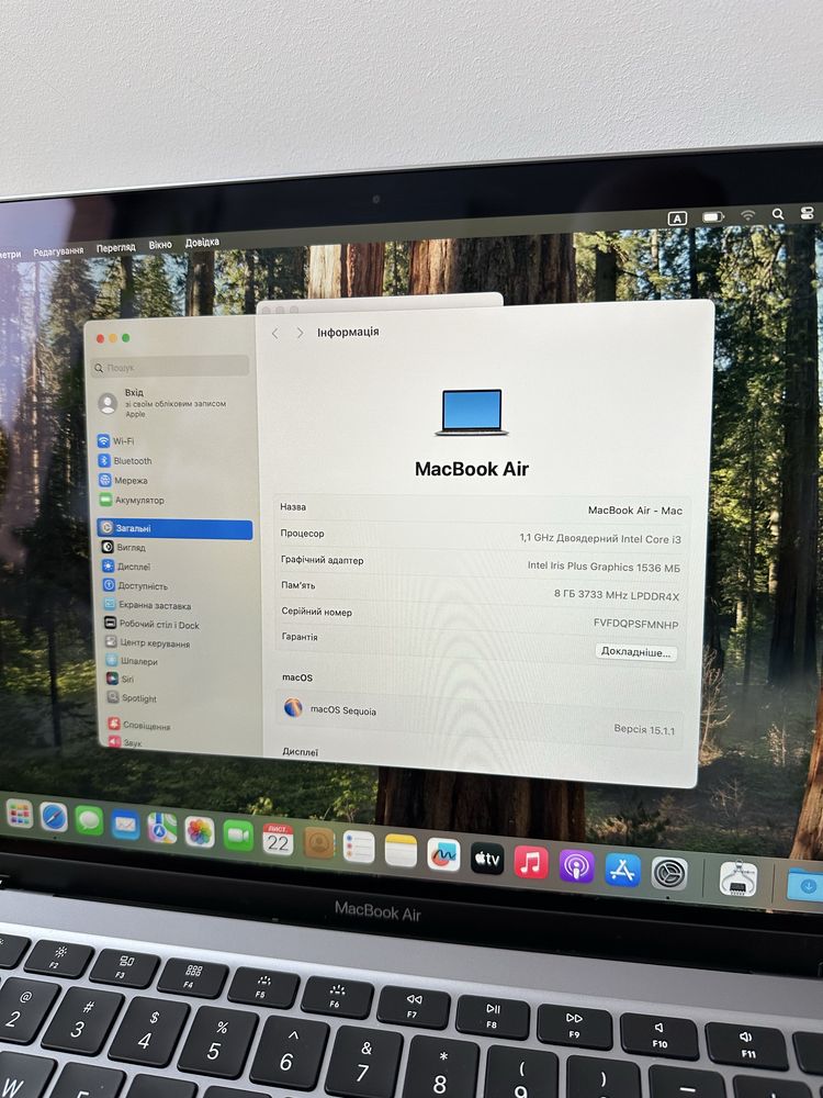 Apple Macbook Air 2020 Space Grey Сірий 13ʼ 8 256 гб