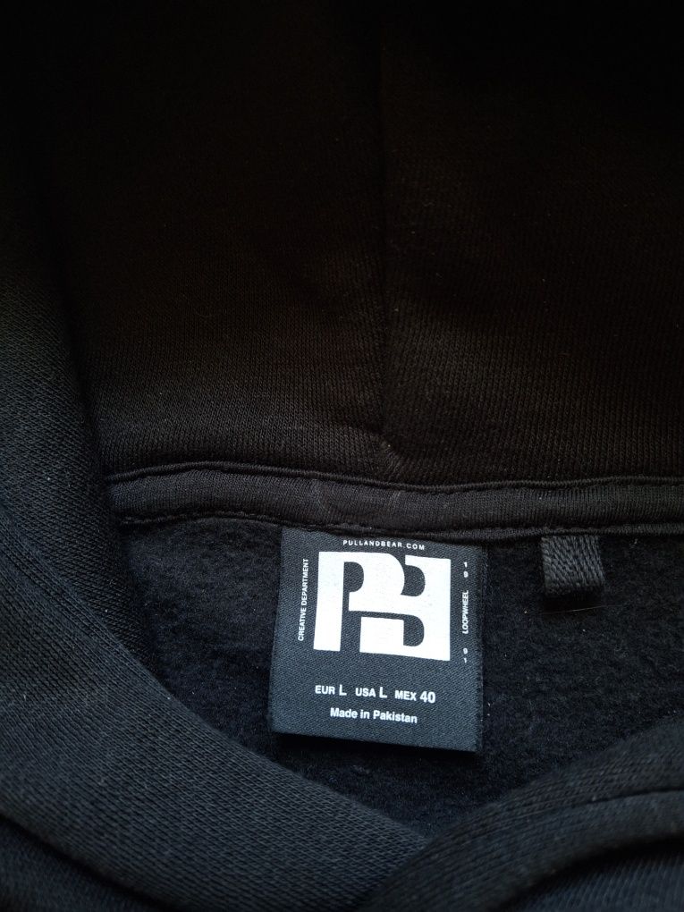 Базова чорна кофта худі м-л Pull&Bear