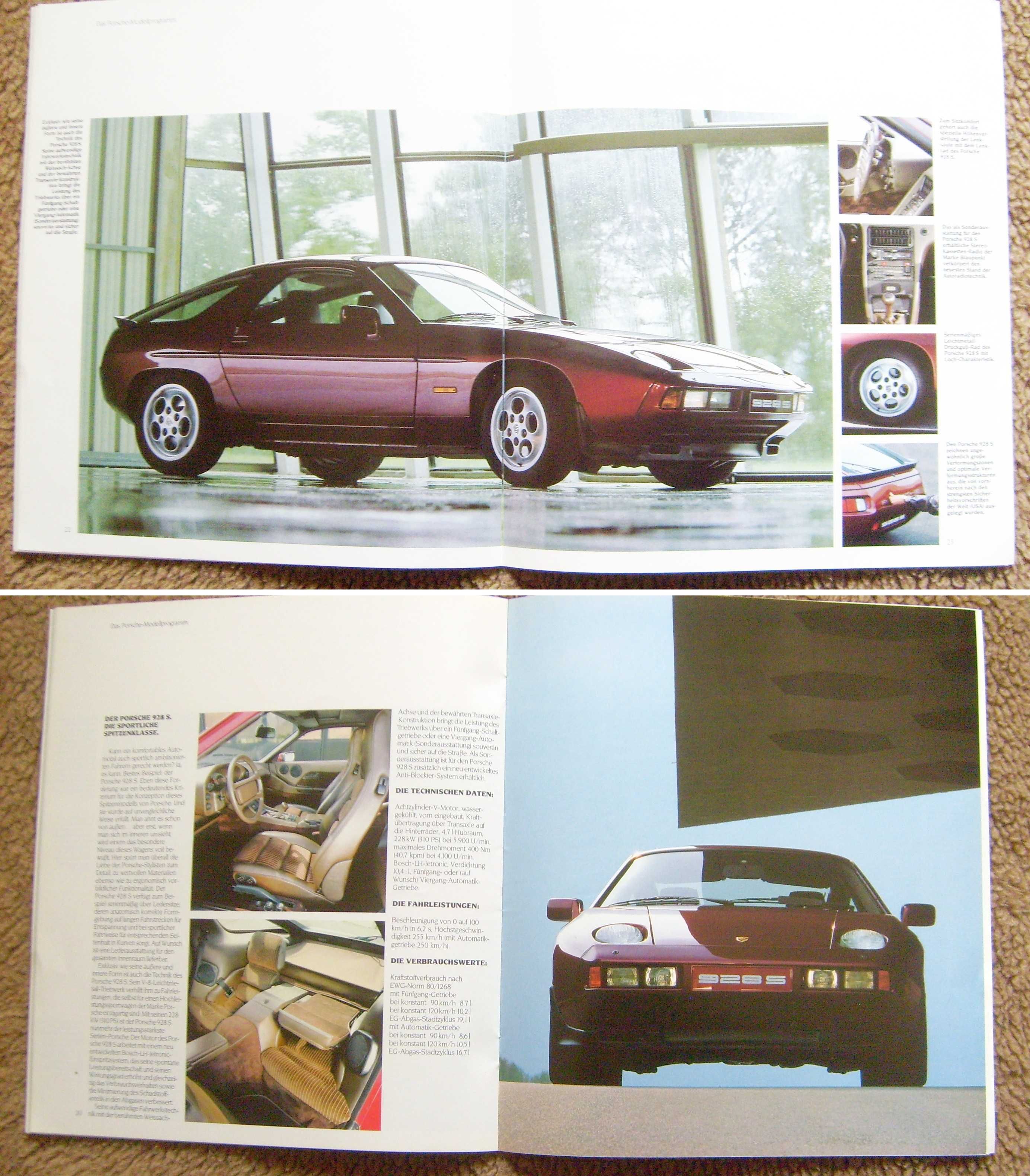 PORSCHE Programm 1986 + 1984 + 1983 ( 911, 924, 944, 928 ) 104 str. !