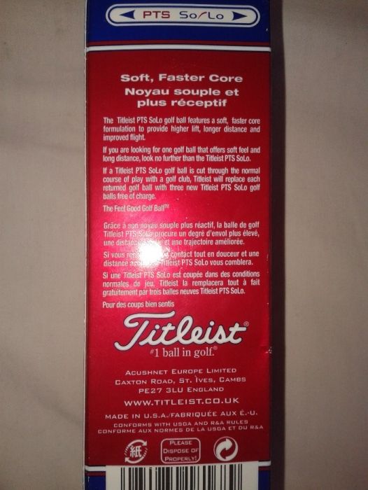 Nowe org piłeczki do golfa Titleist PTS So Lo-połowa kompletu 6sztuk