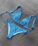Strój kąpielowy bikini push up falbanka kwiatki L/XL Nowy Shein