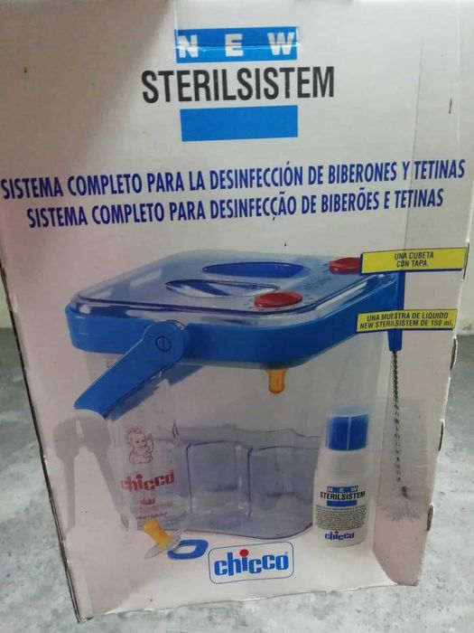Sistema completo para desinfeção de biberões e tetinas usado