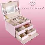 Шкатулка скринька для коштовностей прикрас рожева Beautylushh 6400
