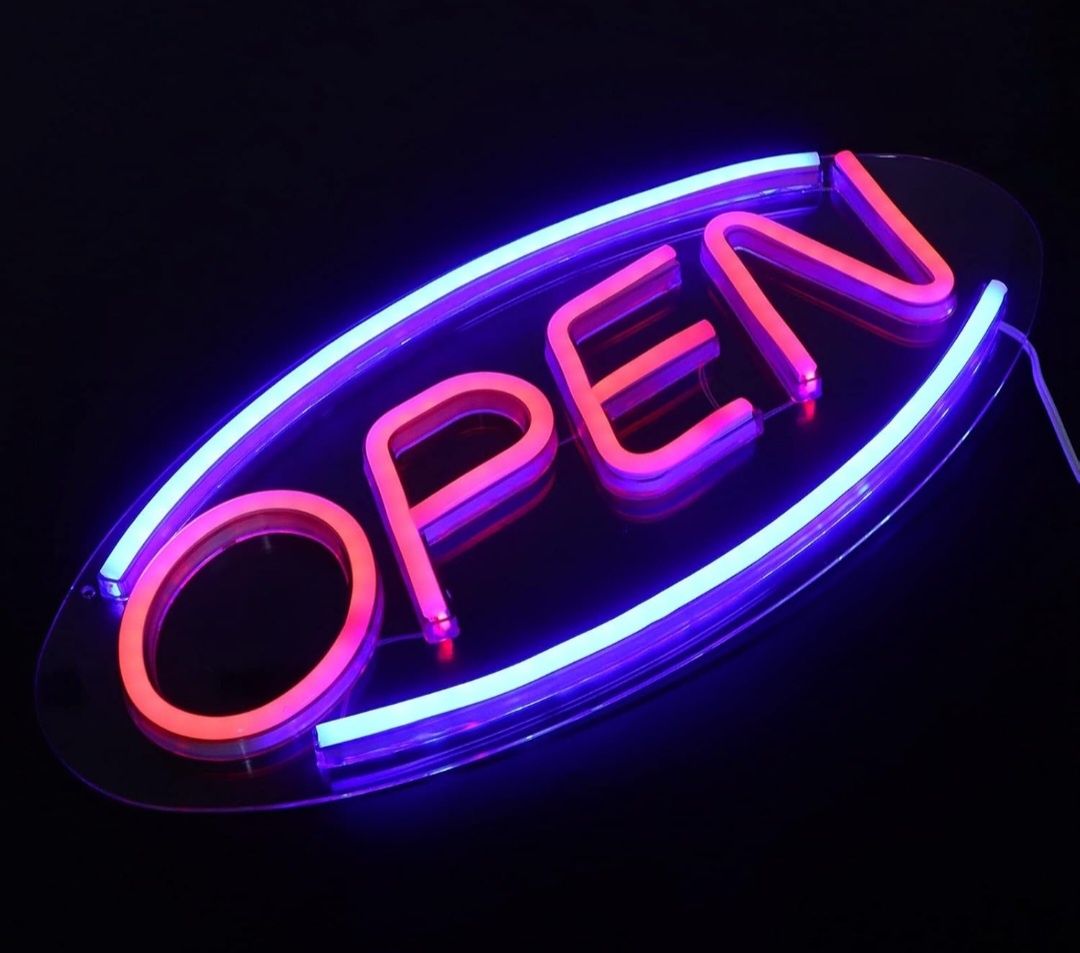 Znak led OPEN elektroniczny znak ekspozycyjny