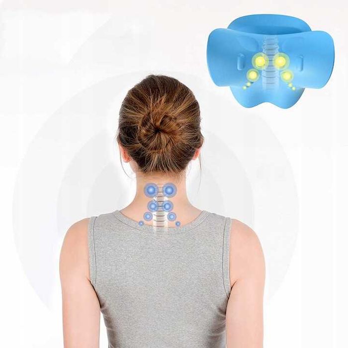 Poduszka ergonomiczna rozluźniająca szyję piłeczka masująca twarda 8cm
