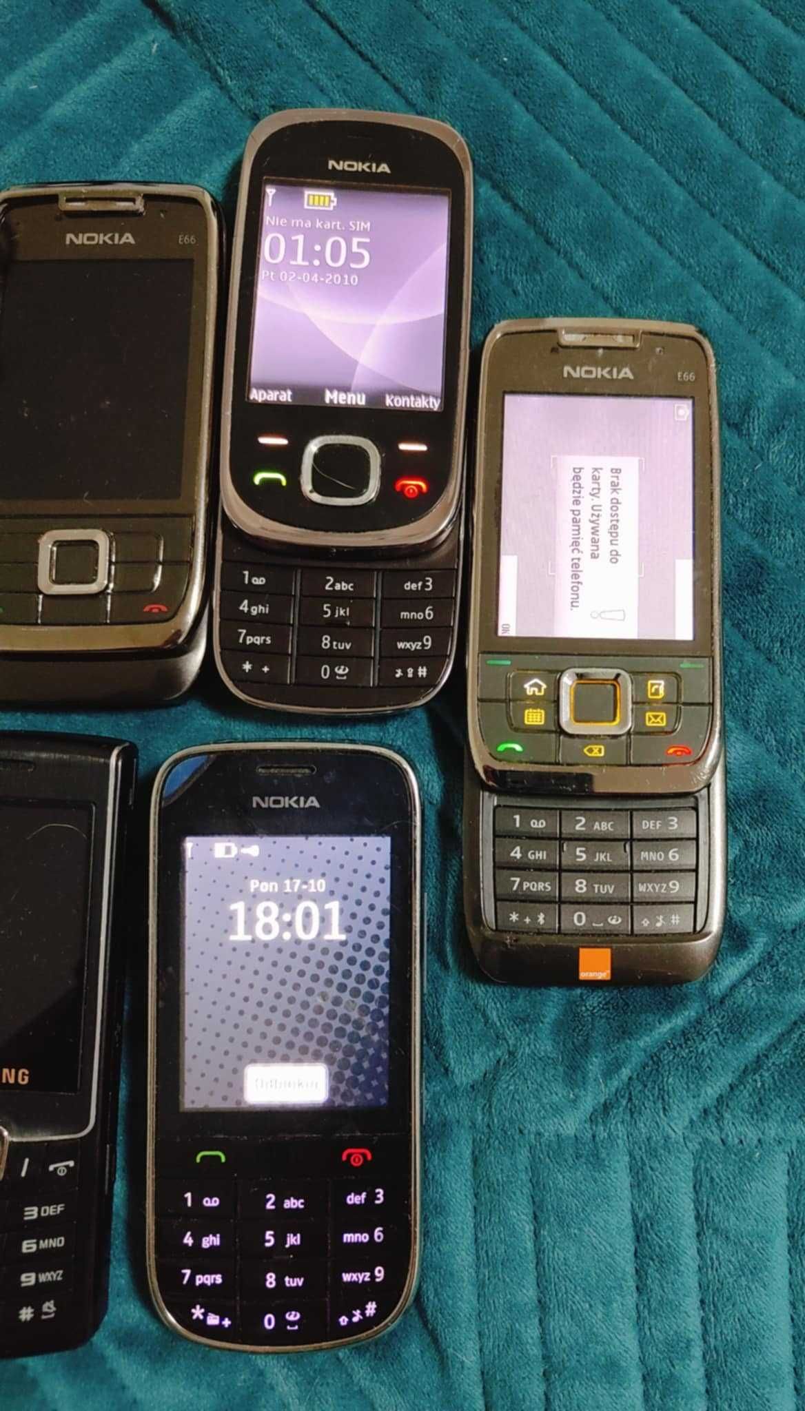 Sprzedam 8 sztuk sprawnych telefonów Nokia i Samsung  z ładowarkami
