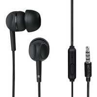 Thomson Słuchawki dokanałowe,czarne, z mikrofonem do rozmów Jack 3,5mm