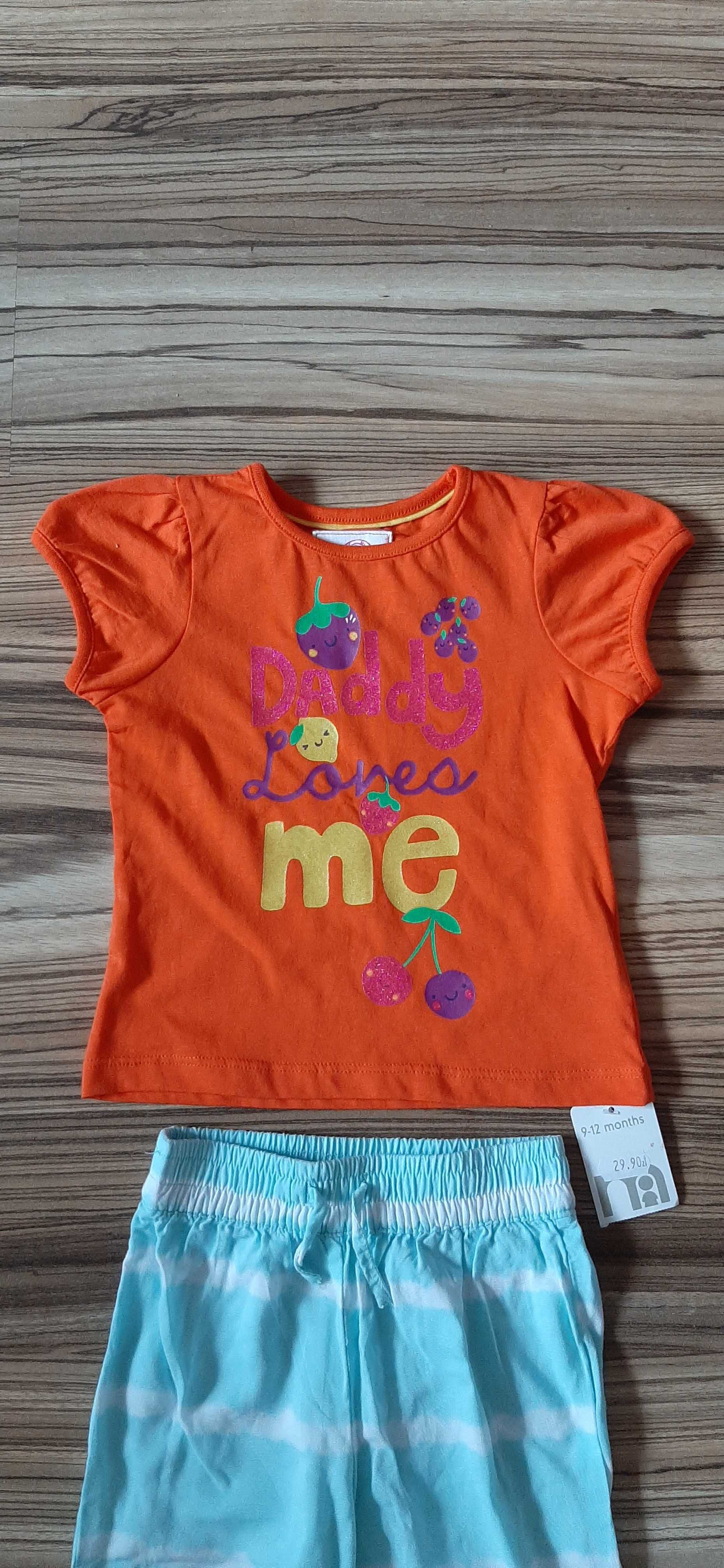 zestaw spodnie plus uroczy T-shirt na rozmiar 74/80