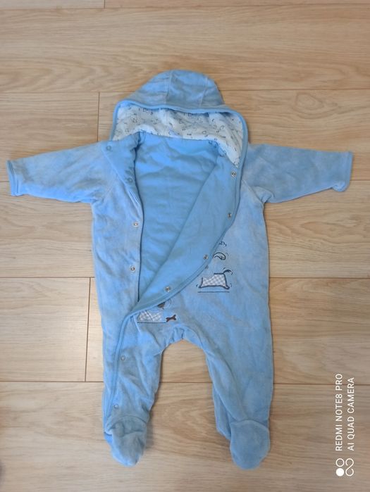 Ocieplany pajacyk kombinezon dla chłopca rozmiar 68-74 cm