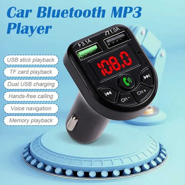 Transmissor FM Carro Mp3 Bluetooth 2 portos USB carregador novo