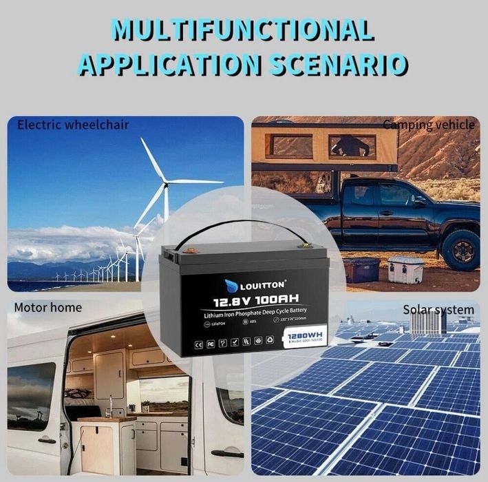 Акумулятор для ДБЖ/інвертора Louitton LiFePO4 12.8V 100Ah. Гарантія!