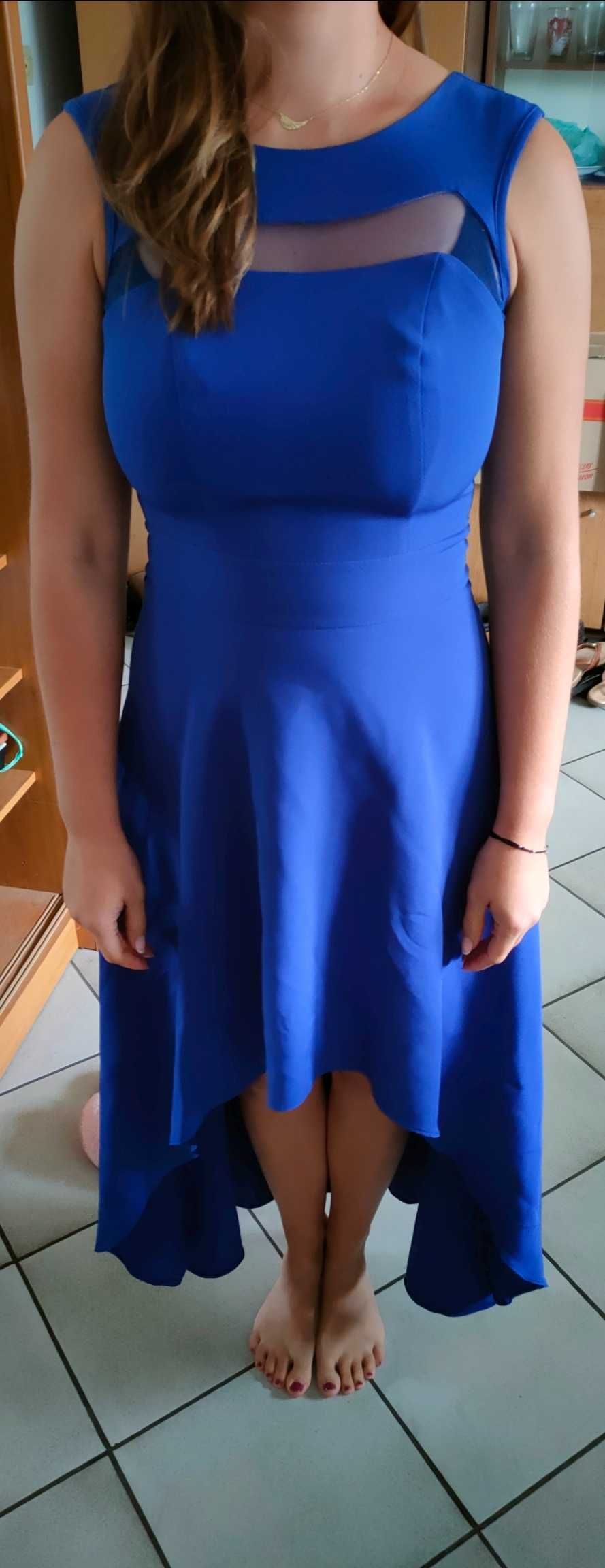 Suknia rozmiar 36 M sukienka niebieska piękna stan bardzo dobry