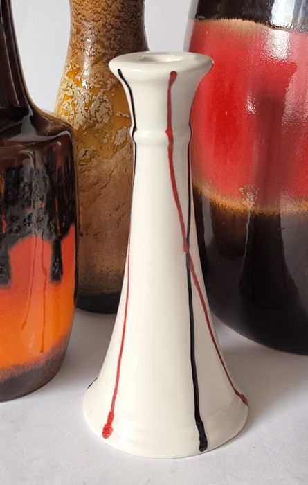 Świecznik piękna stara ceramika