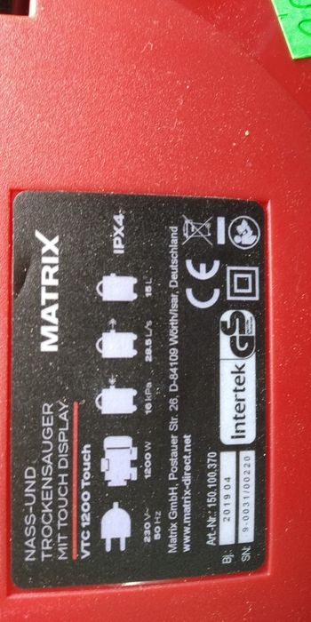 Odkurzacz Martix VTC 1200 touch