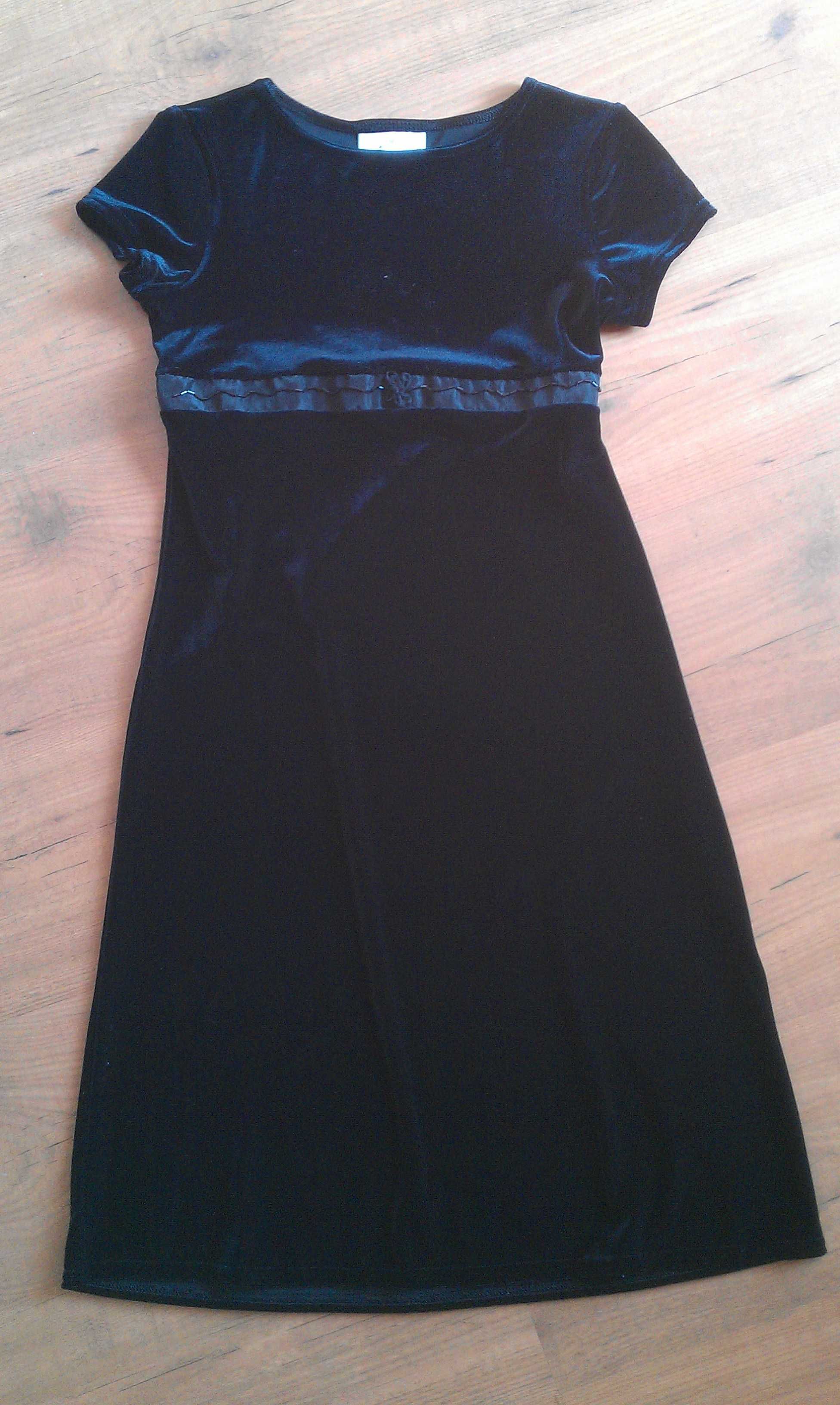 Elegancka czarna sukienka R. 146-152, ok. 11 lat