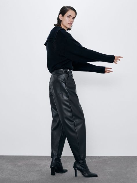 Штани шкіряні zara жіночі , штаны кожаные zara женские